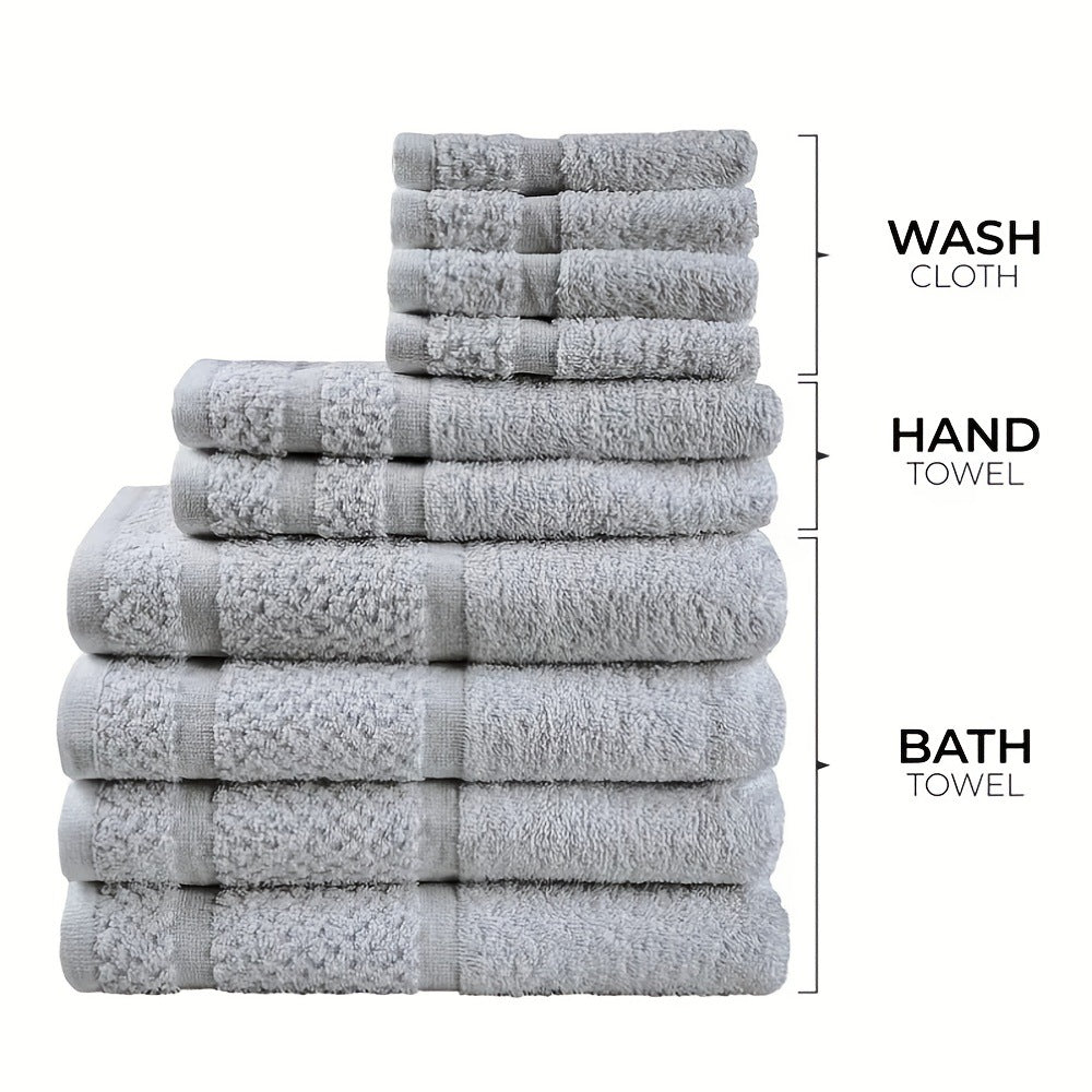 10-piece Absorbent Cotton Bath Set