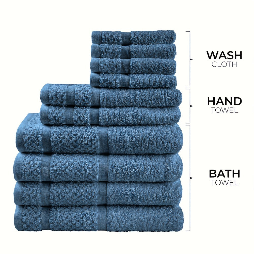 10-piece Absorbent Cotton Bath Set