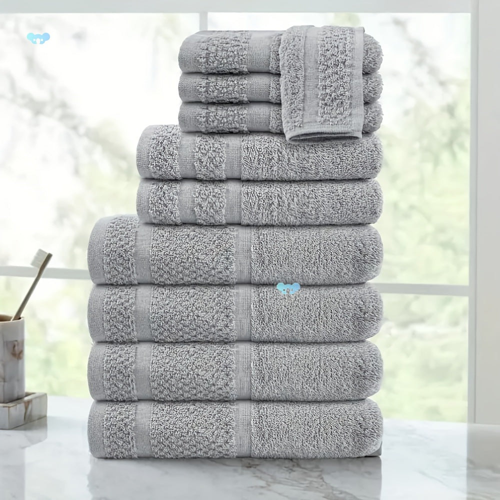 10-piece Absorbent Cotton Bath Set