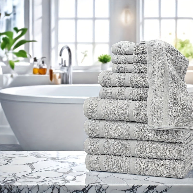 10-piece Absorbent Cotton Bath Set