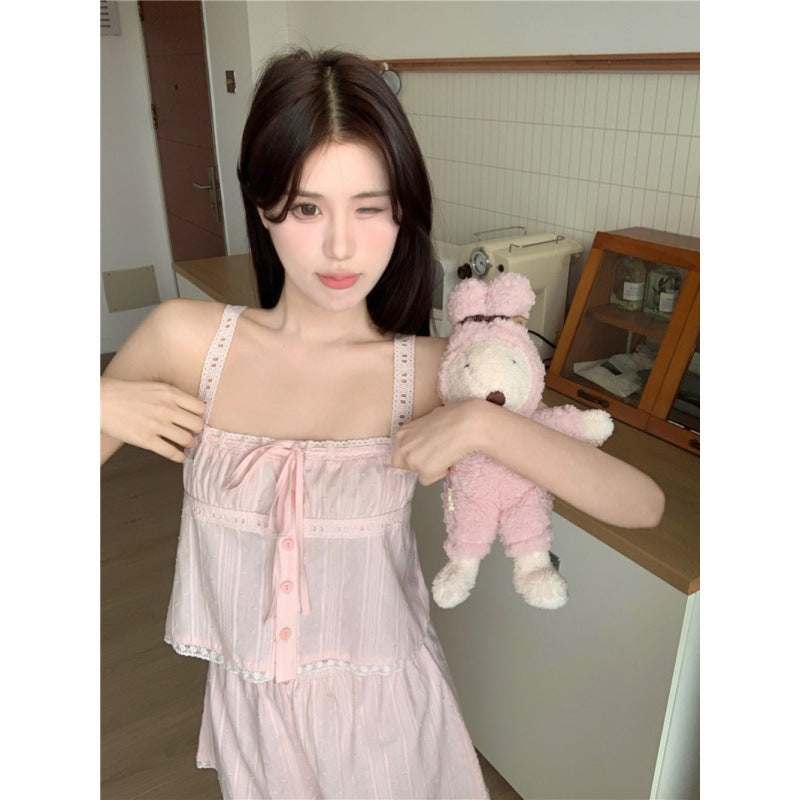 Sweet Cami Shorts Loungewear Pajama Set For Women